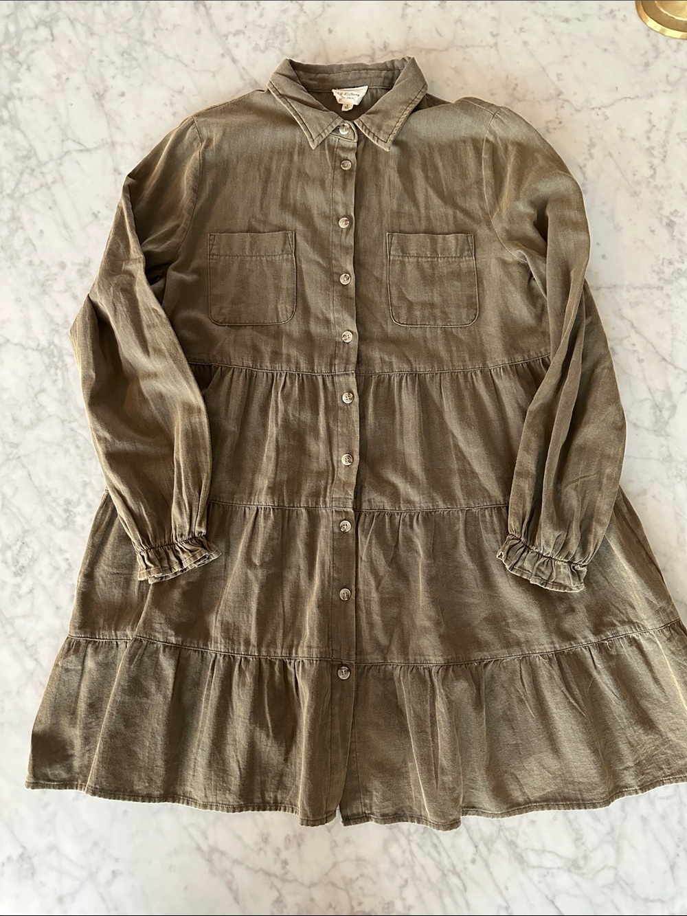 143 Story By Line Up Button Down Long Sleeve Dress